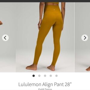 Lululemon Athletica Gold Spice Leggings